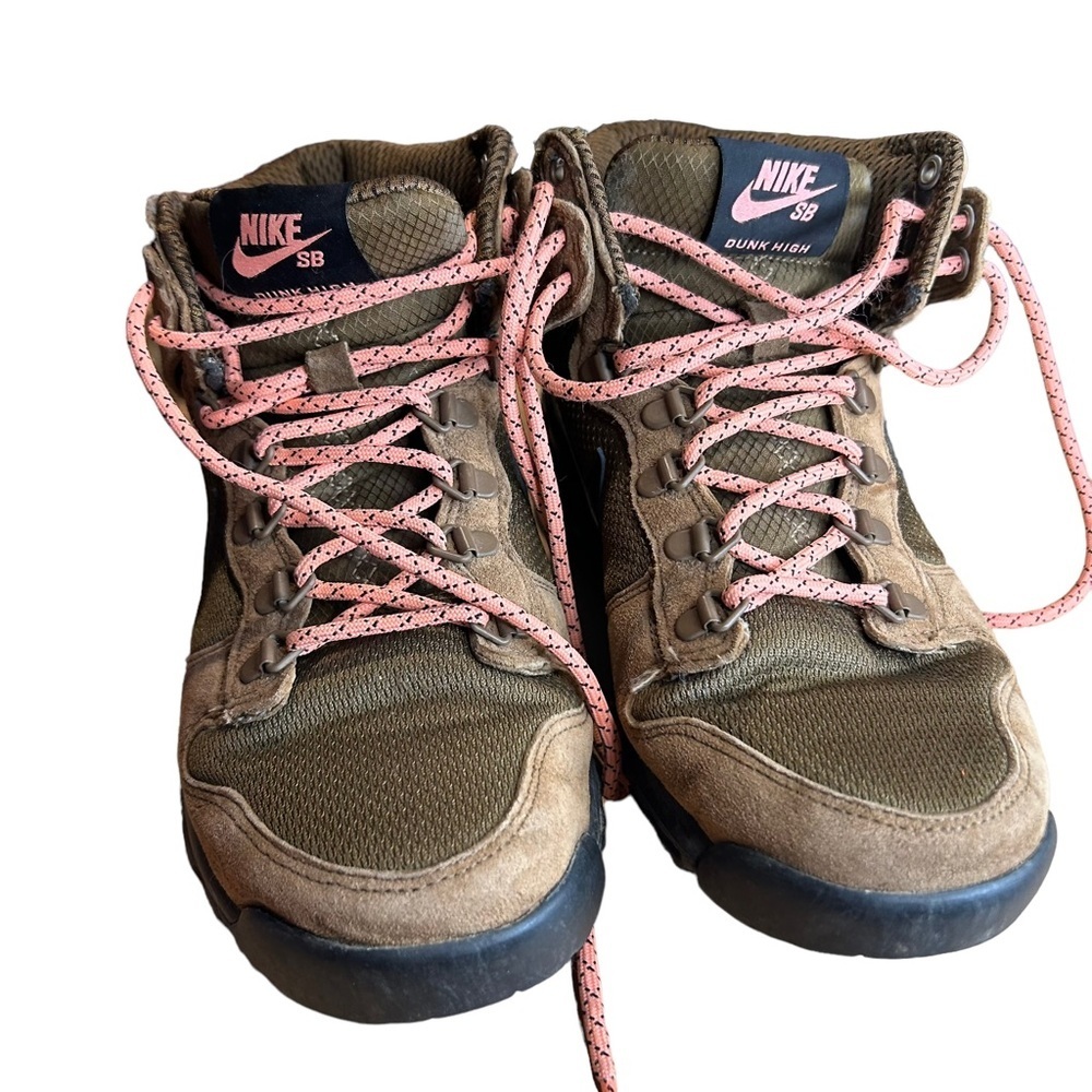 Nike Men's Sb Dunk Hi Military Brown / Black High-Top Skateboarding Shoe - Picture 13 of 13